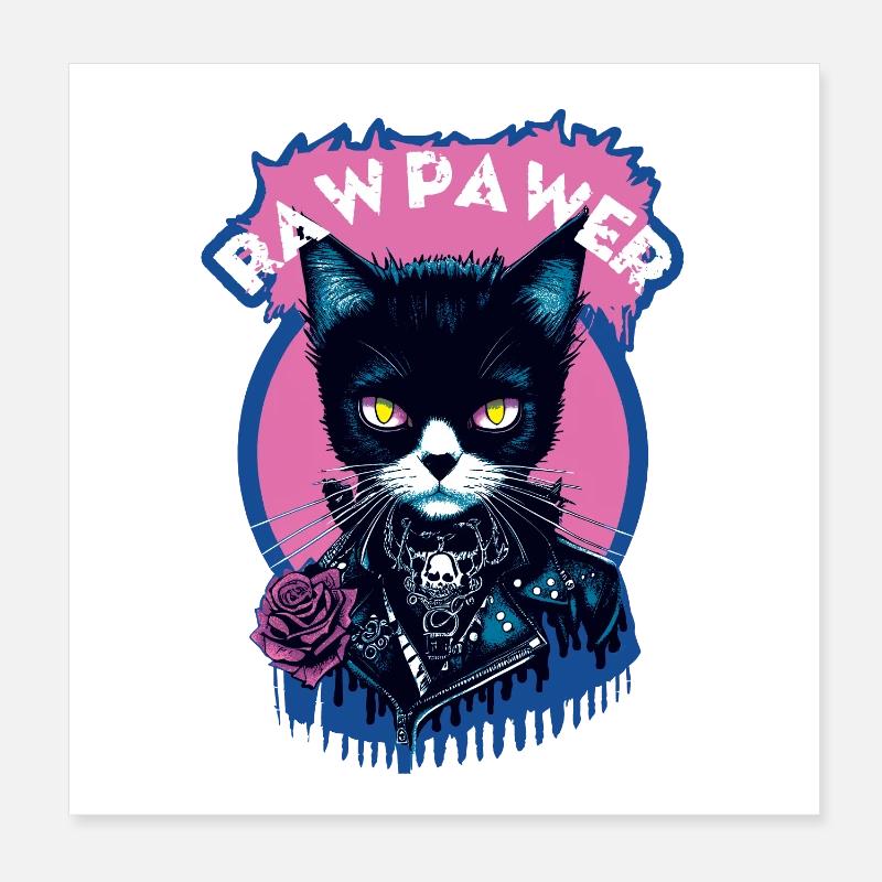 Gothic Katze Poster 20x20 cm