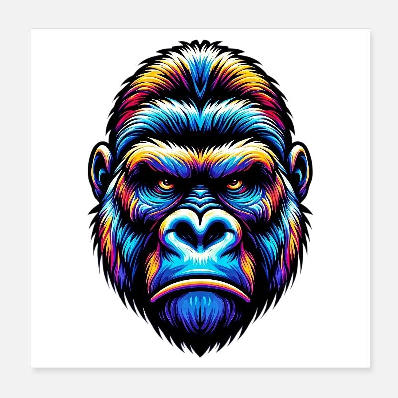 Gorille Poster 20 x 20 cm