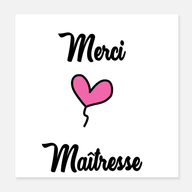 MERCI MAÎTRESSE Poster 20 x 20 cm