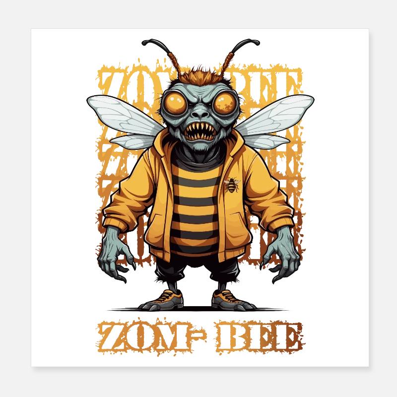 Abeille zombie Poster 20 x 20 cm