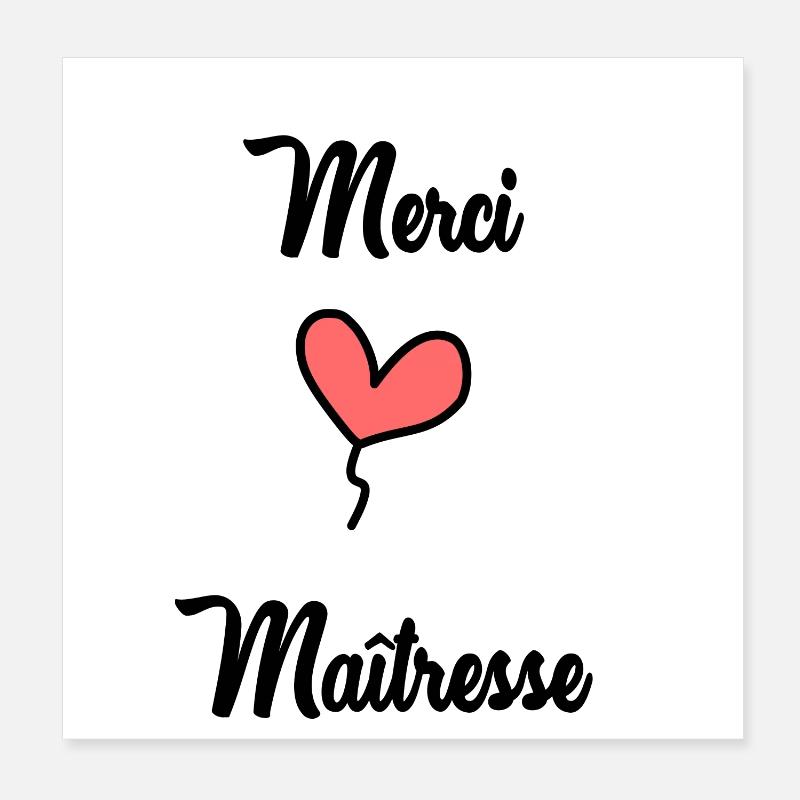 MERCI MAÎTRESSE Poster 20 x 20 cm