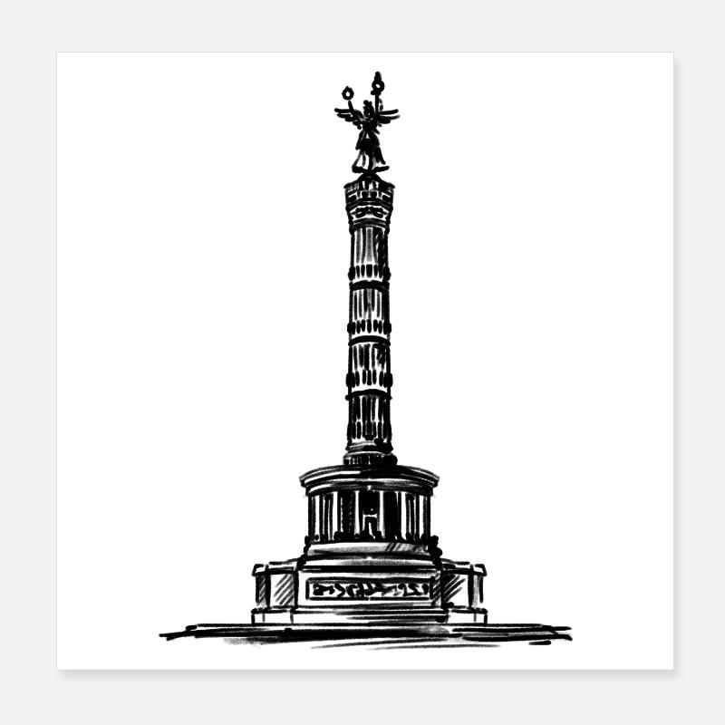Berlin - Victory Column/Goldelse Poster 8" x 8" (20x20 cm)