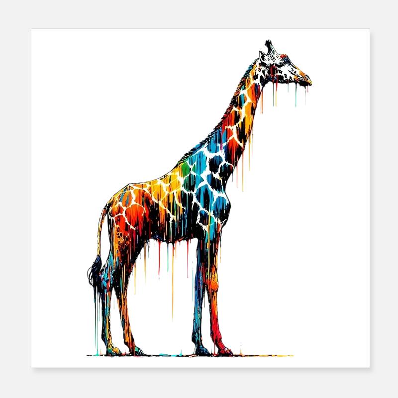 Giraffe Poster 20x20 cm