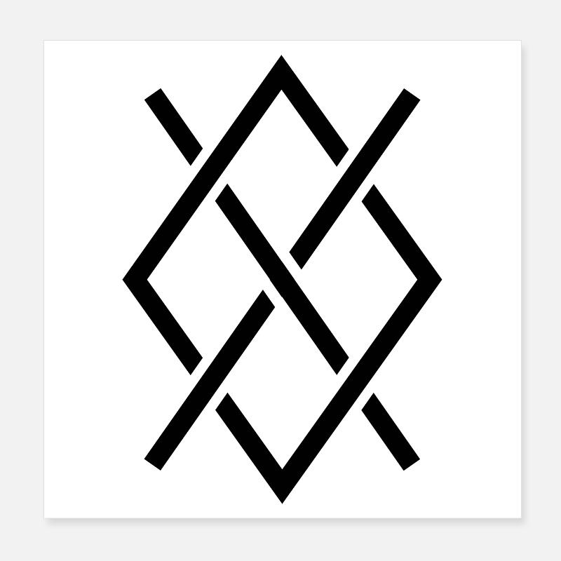 Gungnir schwarze Farbe Poster 20x20 cm