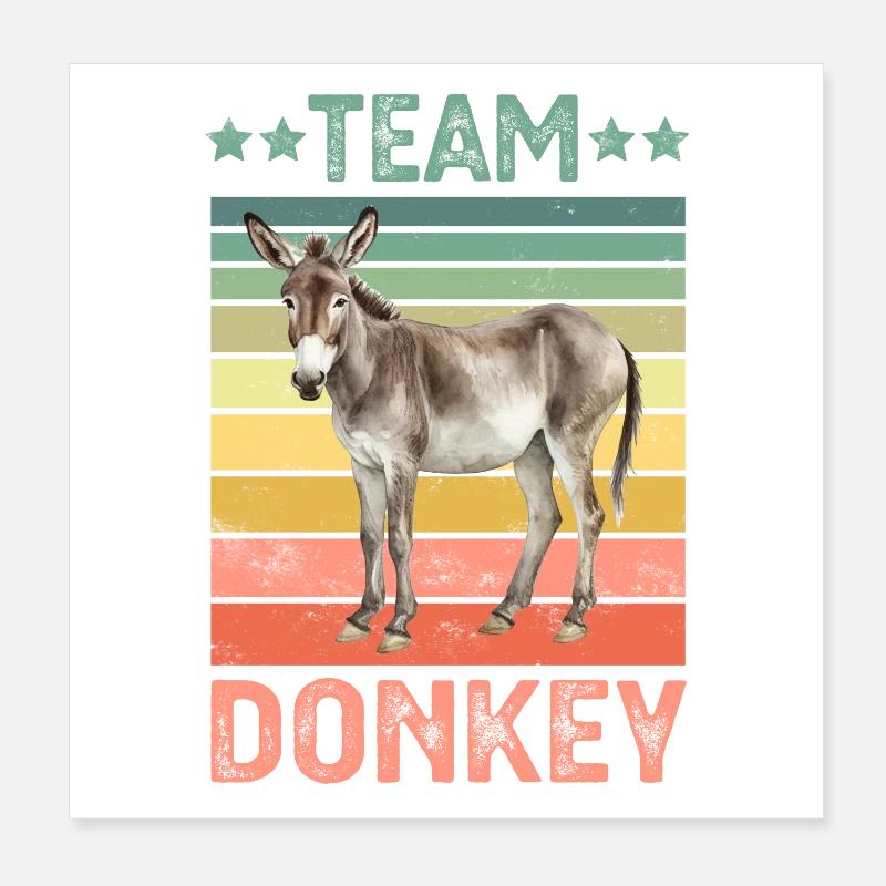 Esel Poster 20x20 cm