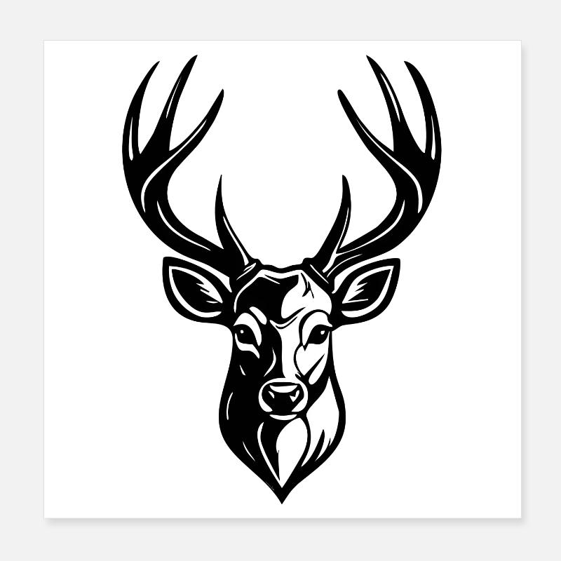 TÊTE DE CERF Poster 20 x 20 cm