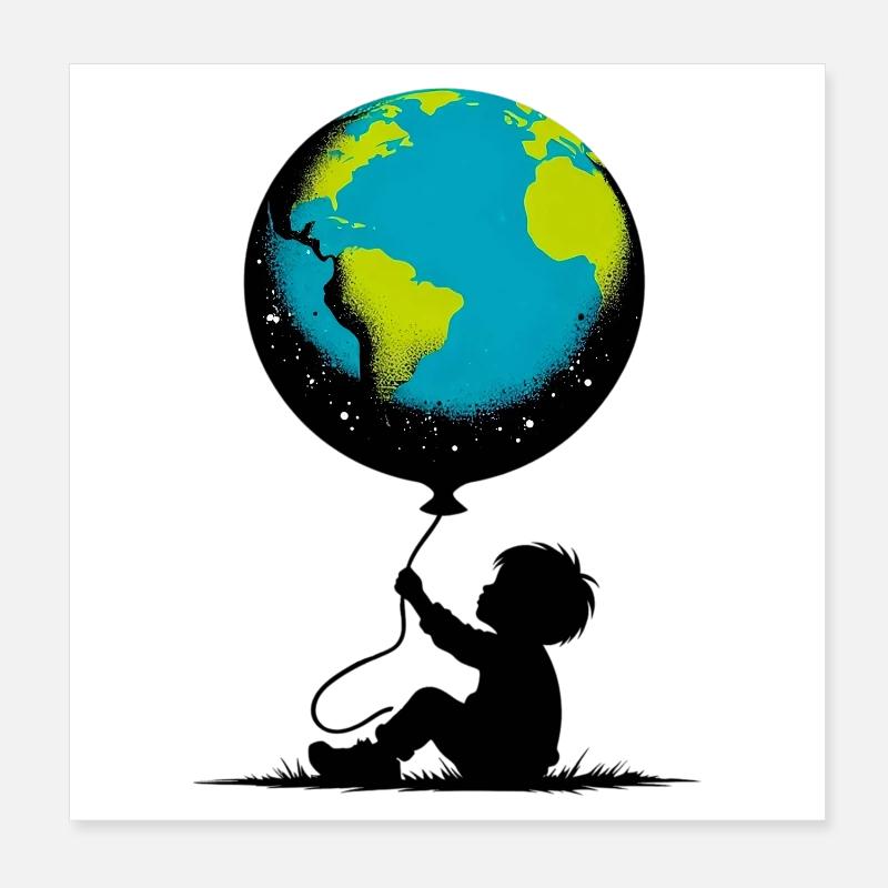 Planète Terre Poster 20 x 20 cm