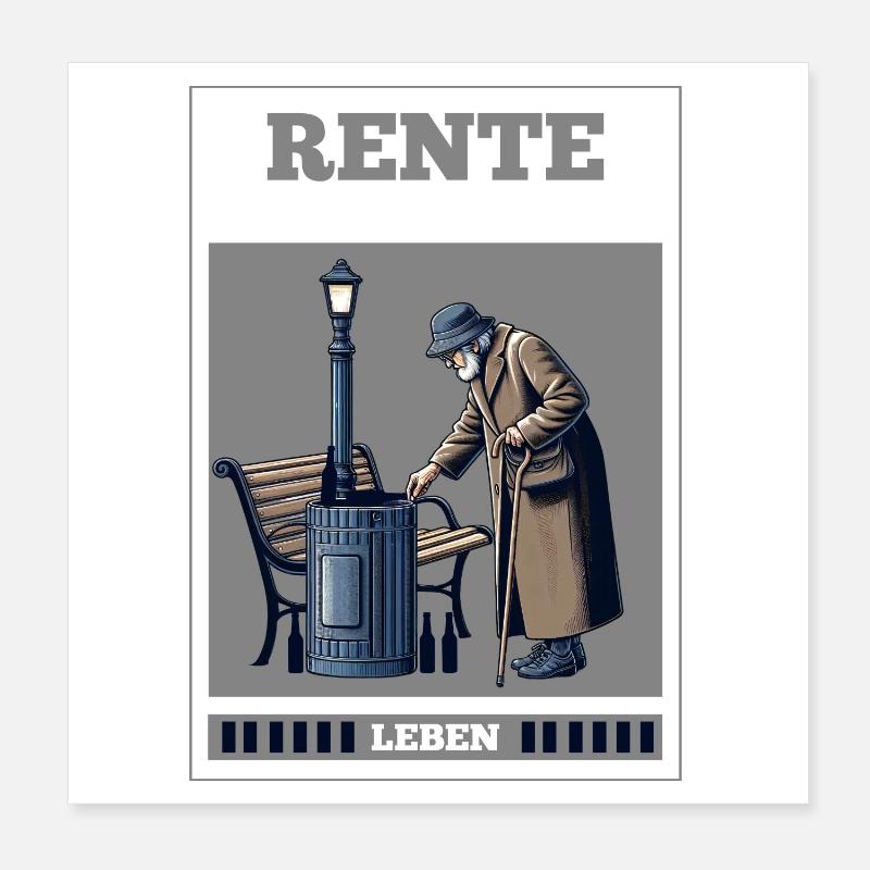 Retraité Poster 20 x 20 cm