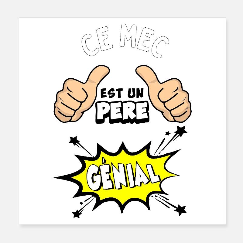 Père génial Poster 20 x 20 cm