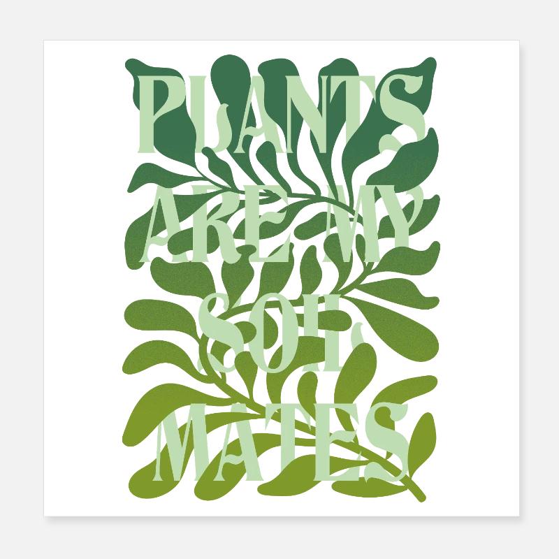 Les plantes sont mes âmes sœurs Lettrage Poster 20 x 20 cm