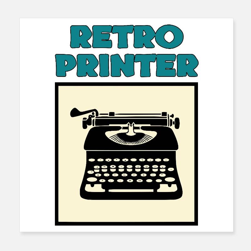 Retro-Drucker Poster 20x20 cm