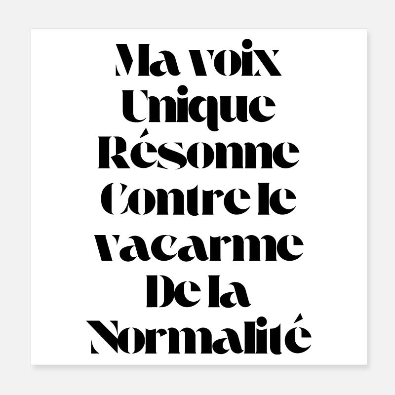 Ma voix unique résonne Poster 20 x 20 cm
