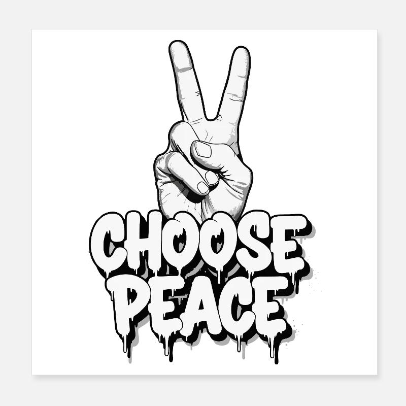 Wählen Sie Peace Graffiti Poster 20x20 cm