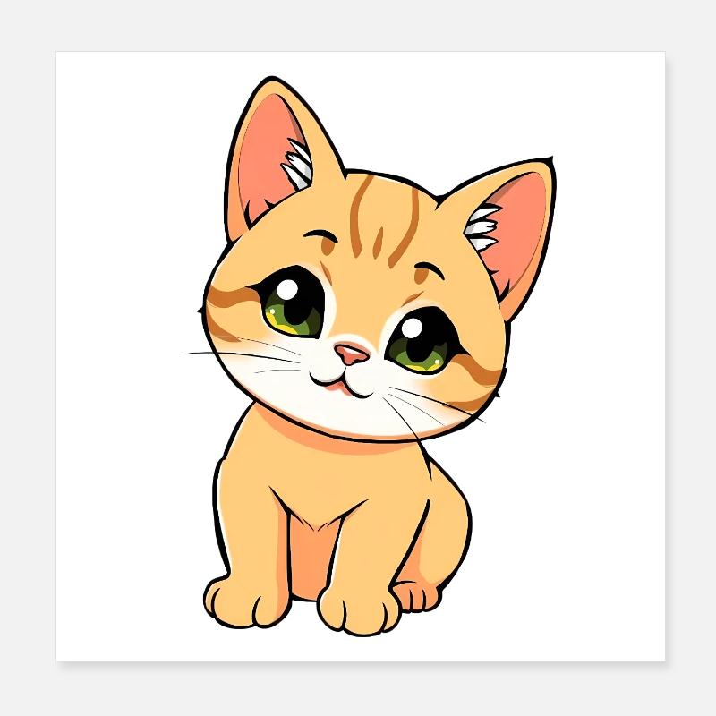 Chat mignon Poster 20 x 20 cm