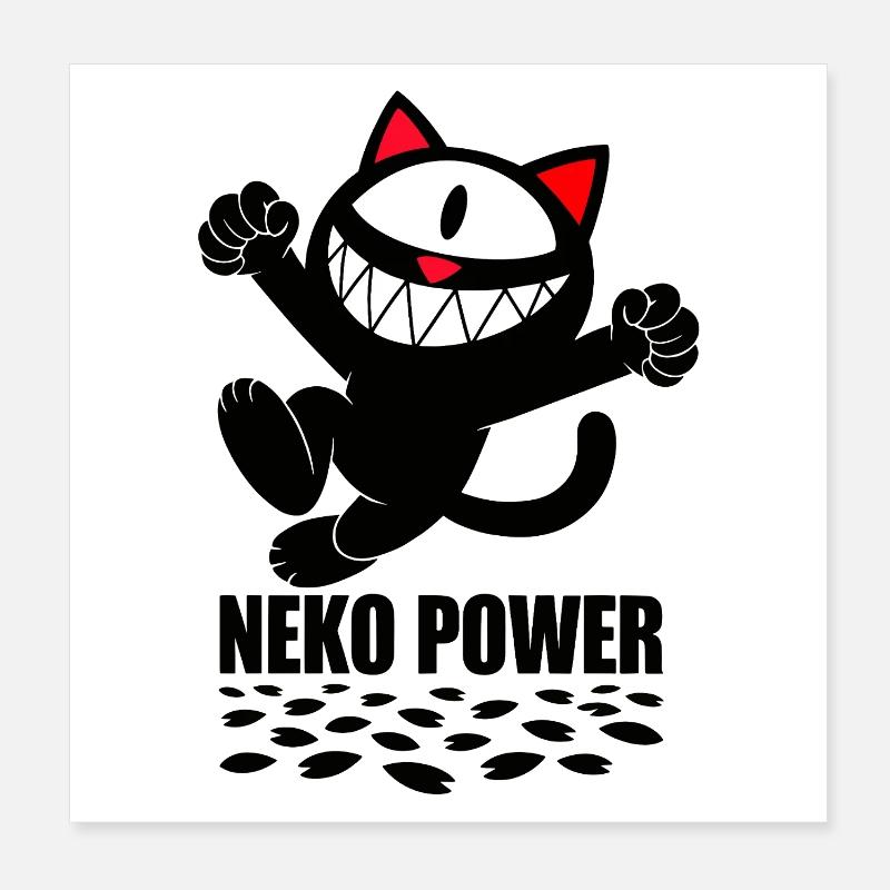 Neko power Poster 20x20 cm