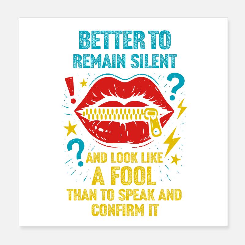 T-shirt à message graphique audacieux Poster 20 x 20 cm