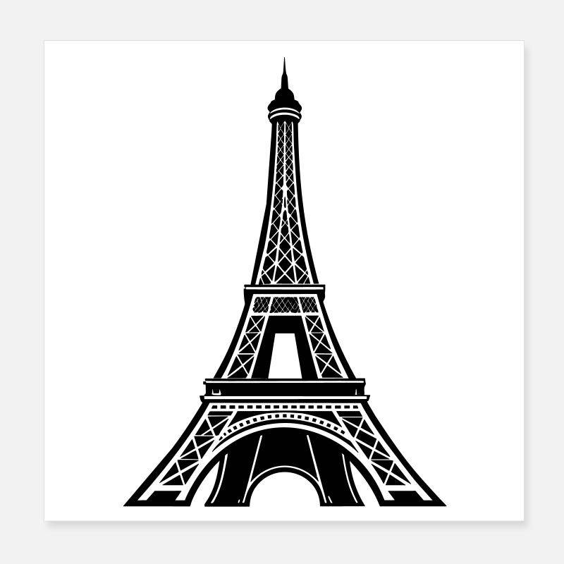Eiffel Tower Paris Poster 8" x 8" (20x20 cm)