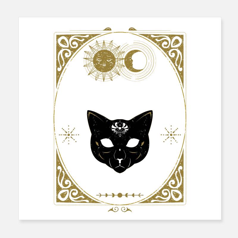Black Cat Fortune Teller Poster 8" x 8" (20x20 cm)