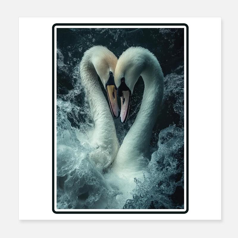 Swans Swan Poster 8" x 8" (20x20 cm)