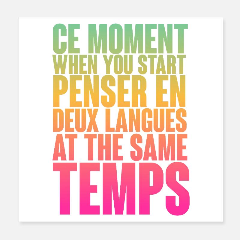 DICTON COOL POUR LES MULTILINGUES, LES INTERNATIONAUX Poster 20 x 20 cm