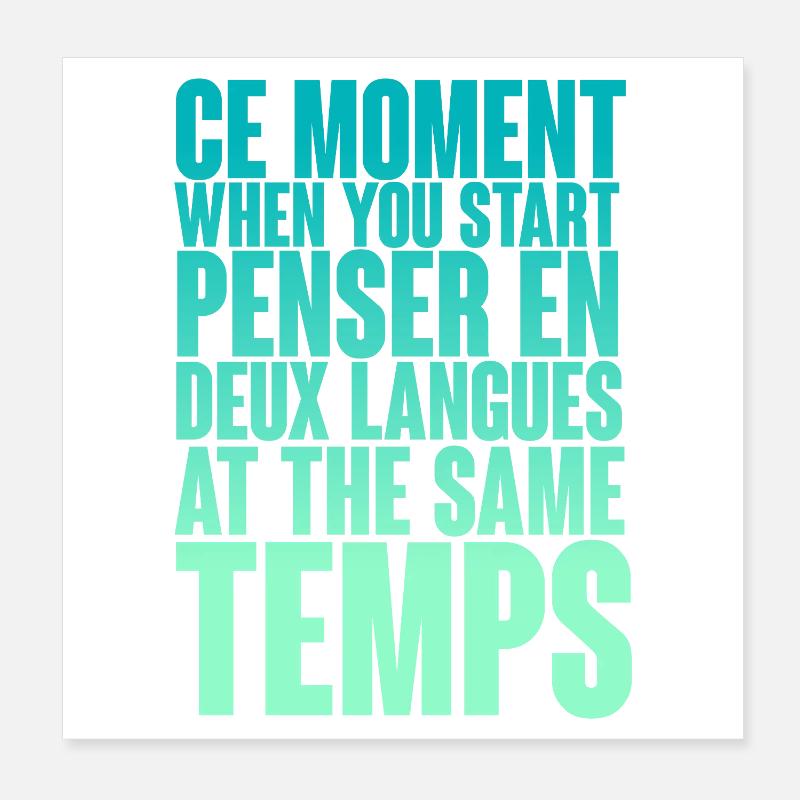 COOL SAYING FOR MULTILINGUALS, INTERNATIONAL Poster 8" x 8" (20x20 cm)