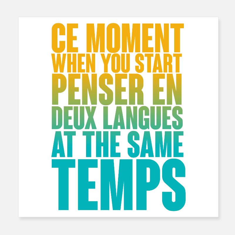 DICTON COOL POUR LES MULTILINGUES, LES INTERNATIONAUX Poster 20 x 20 cm