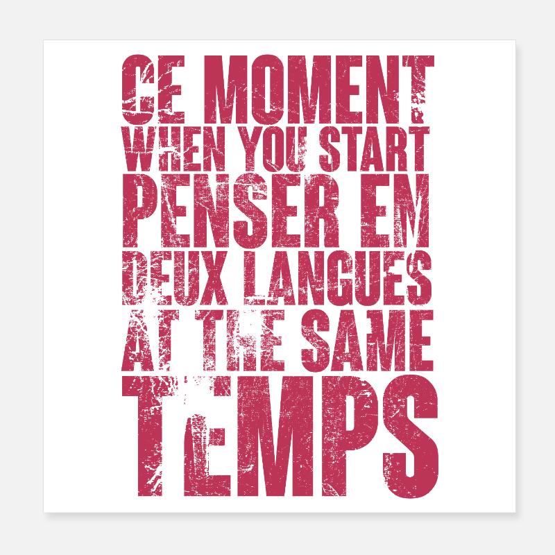 Multilingual Thinking Quote Poster 8" x 8" (20x20 cm)