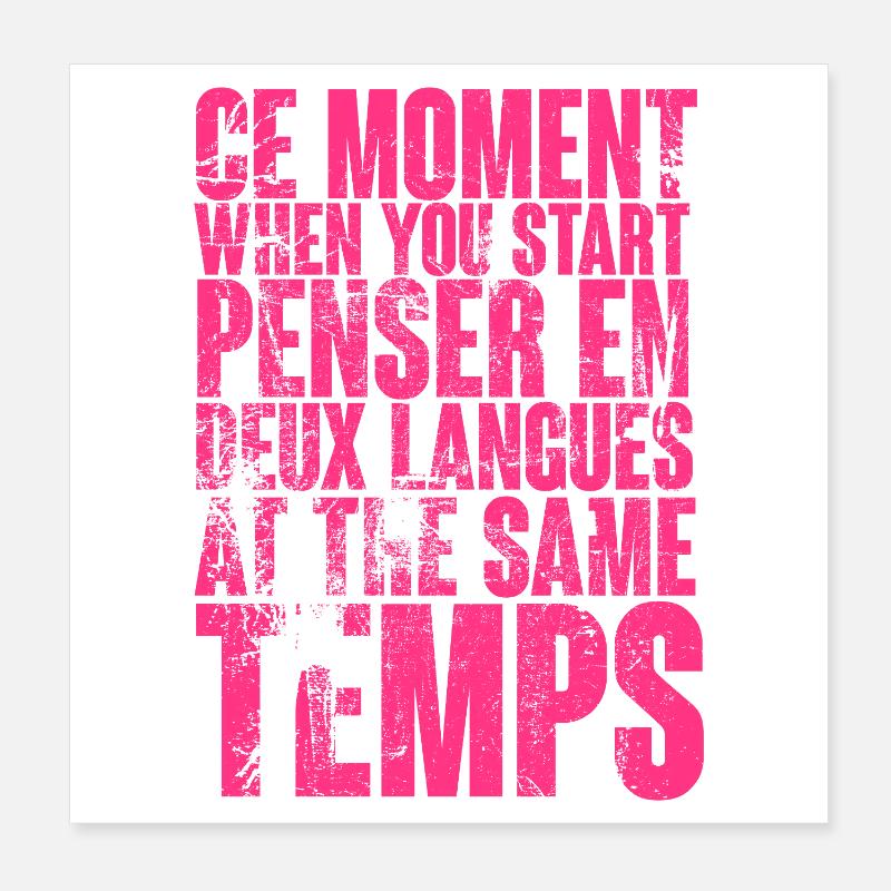 DICTON COOL POUR LES MULTILINGUES, LES INTERNATIONAUX Poster 20 x 20 cm