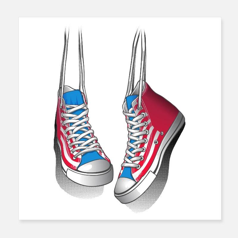 Baskets et lacets de chaussures Poster 20 x 20 cm
