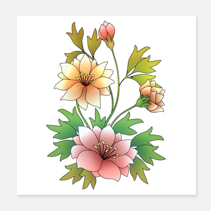 Fleur Poster 20 x 20 cm