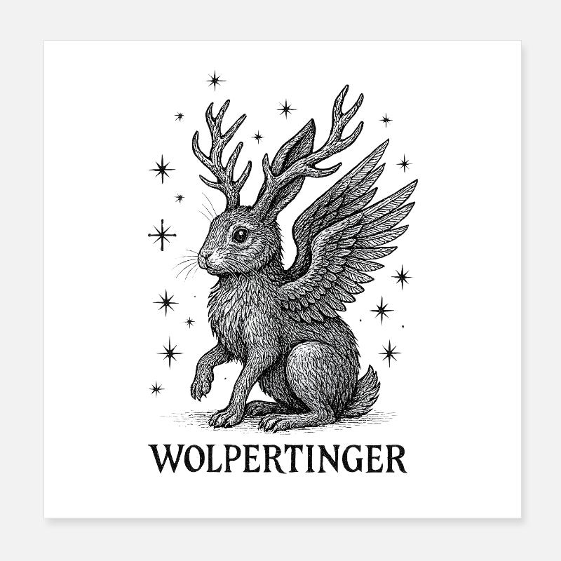 Mythical creature - The Wolpertinger Poster 8" x 8" (20x20 cm)