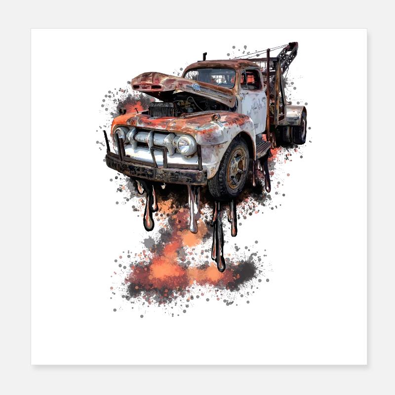 Éclaboussure de camion rouillé Poster 20 x 20 cm