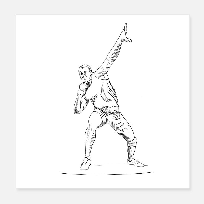 Shot put Poster 8" x 8" (20x20 cm)