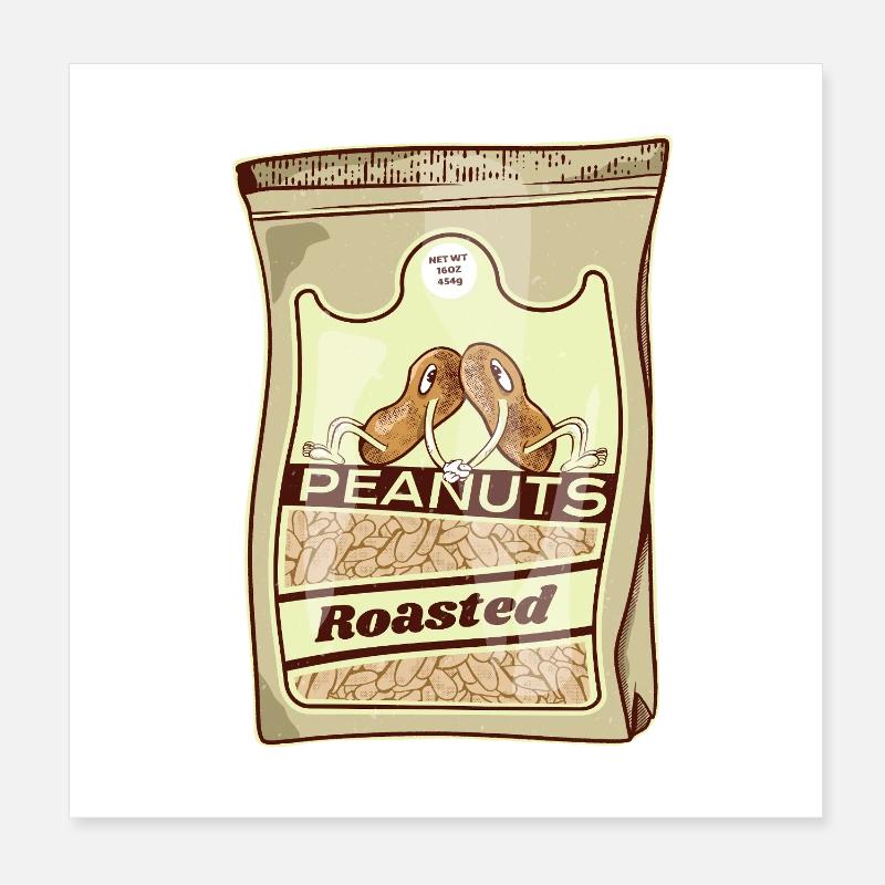 Roasted Peanuts Retro Pack Poster 8" x 8" (20x20 cm)