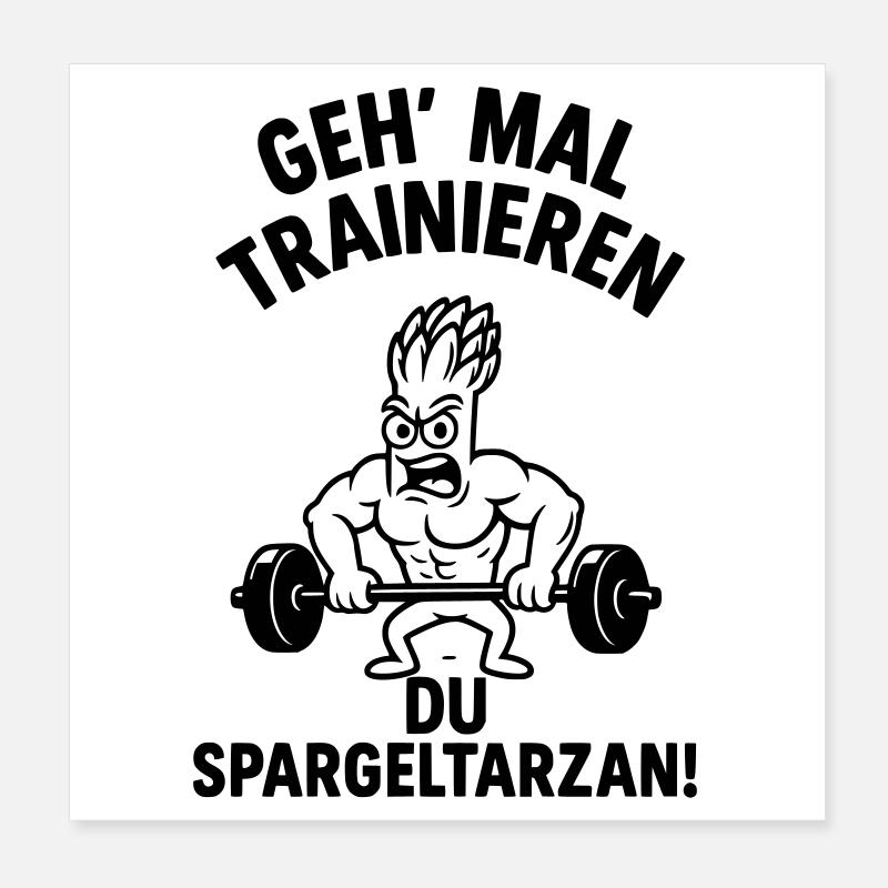 spargeltarzan trainieren Poster 8" x 8" (20x20 cm)