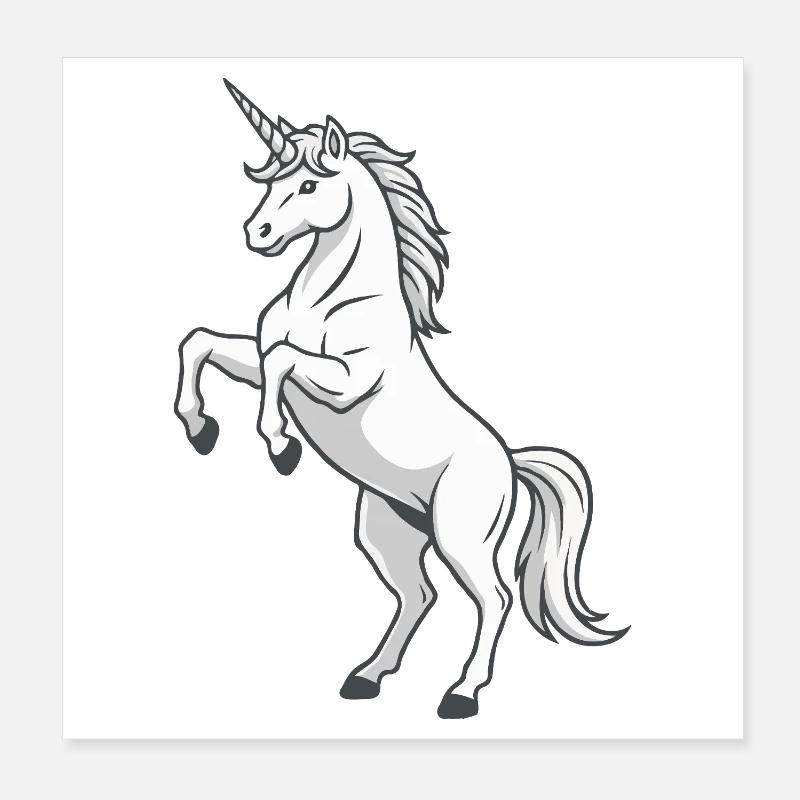 Licorne blanche Poster 20 x 20 cm