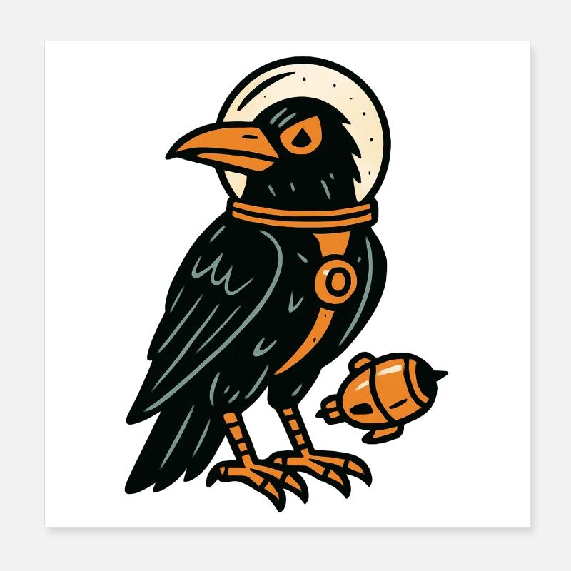 Raven Comics Style Poster 8" x 8" (20x20 cm)