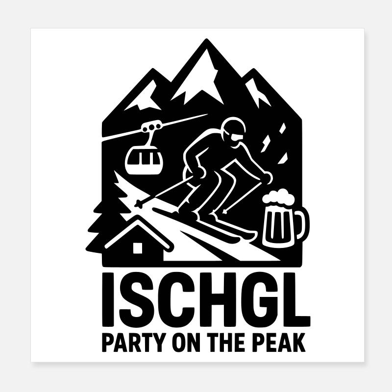 Ischgl Party on the Peak Poster 8" x 8" (20x20 cm)