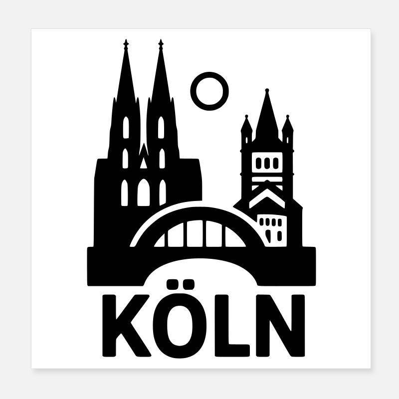 Köln Silhouette Poster 20x20 cm
