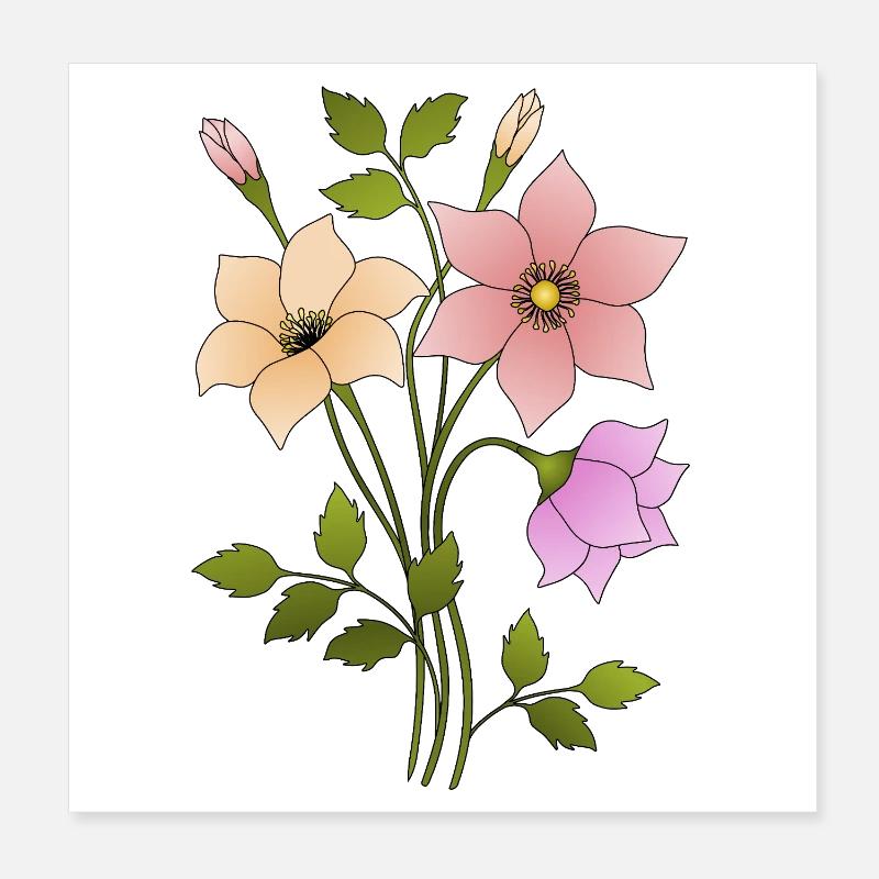 Blumen Poster 20 x 20 cm