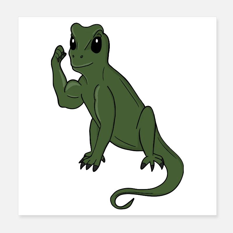 Lézard vert Flex Poster 20 x 20 cm