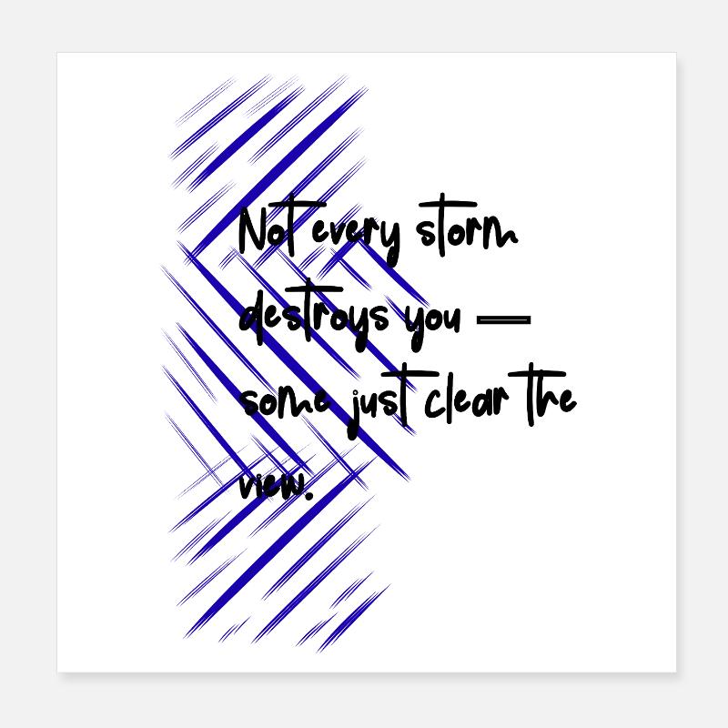 Blue Diagonal Hatch Abstract design Poster 8" x 8" (20x20 cm)