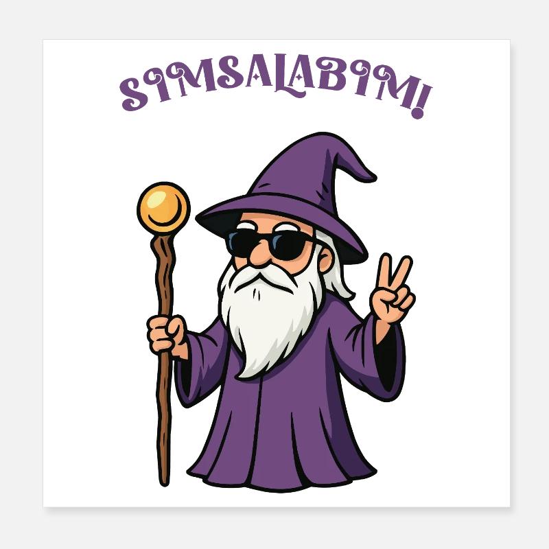 Lila Zauberer Peacezeichen Poster 20x20 cm