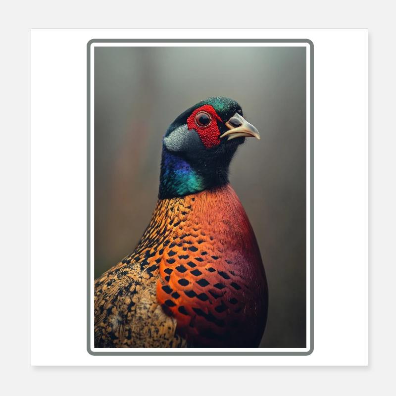 Pheasants Pheasant Poster 8" x 8" (20x20 cm)