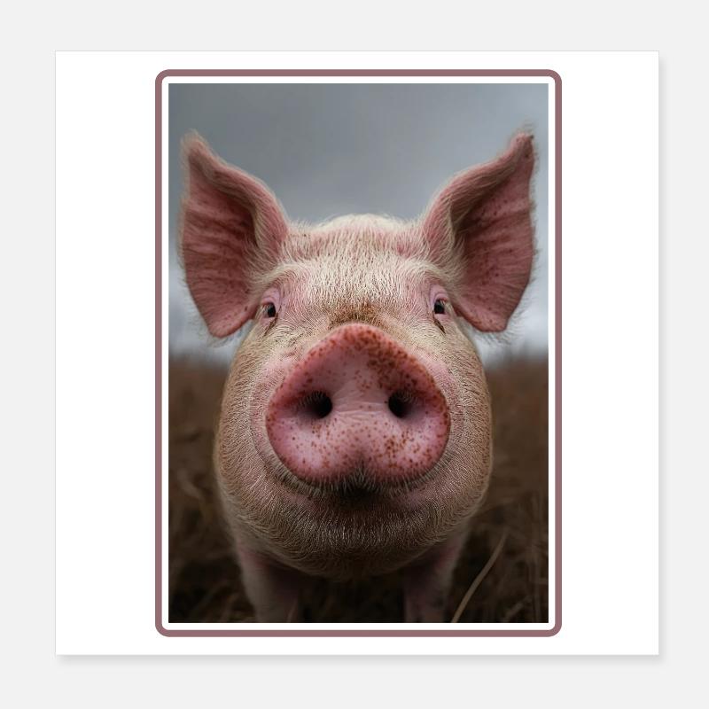 Schweine Schwein Poster 20x20 cm
