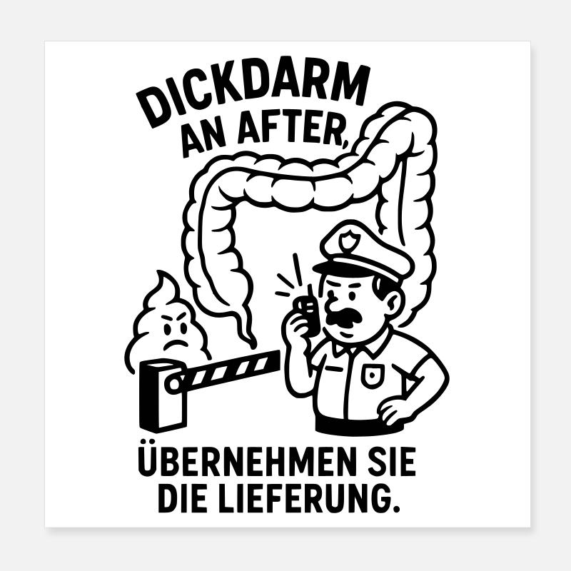 dickdarm an after lustig kinder bild verdauung wc Poster 20x20 cm