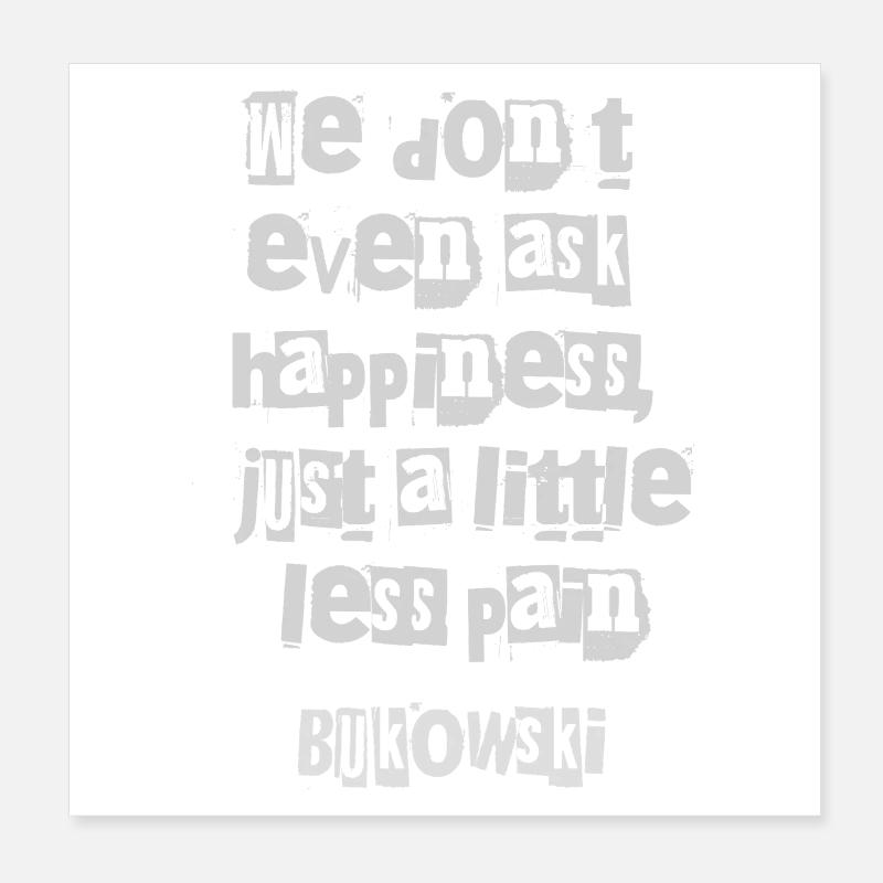 Charles Bukowski : Typographie fragmentée Poster 20 x 20 cm