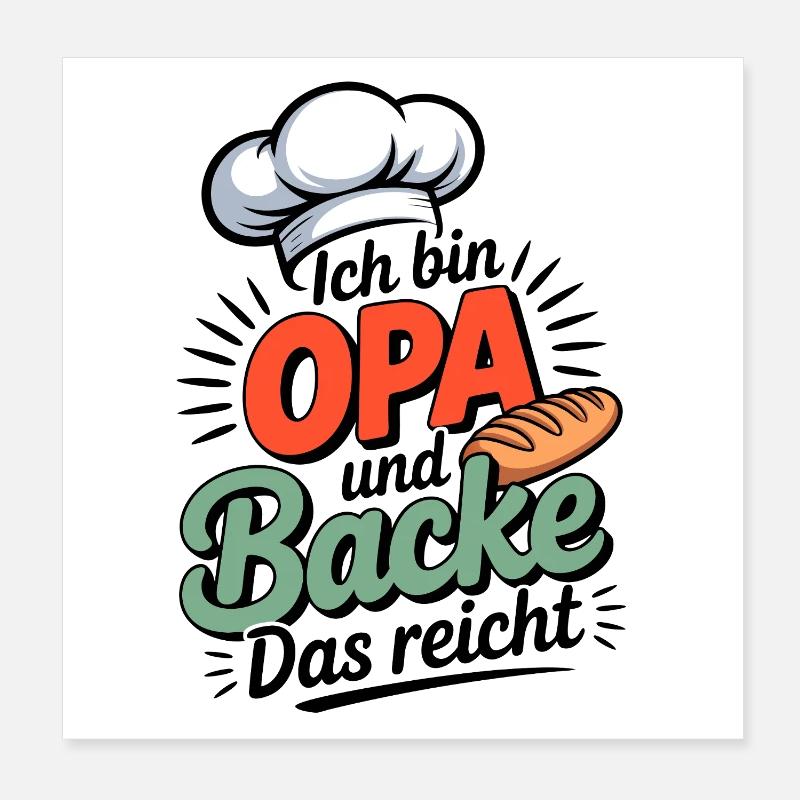 OPA Backe Küchenwitz Poster 20x20 cm