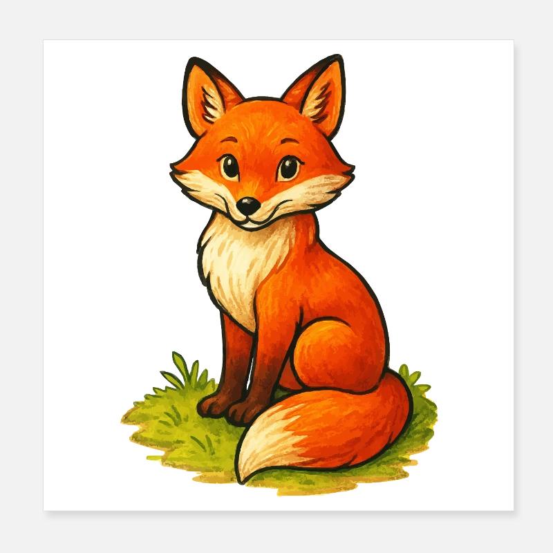 Bande dessinée Fox Poster 20 x 20 cm