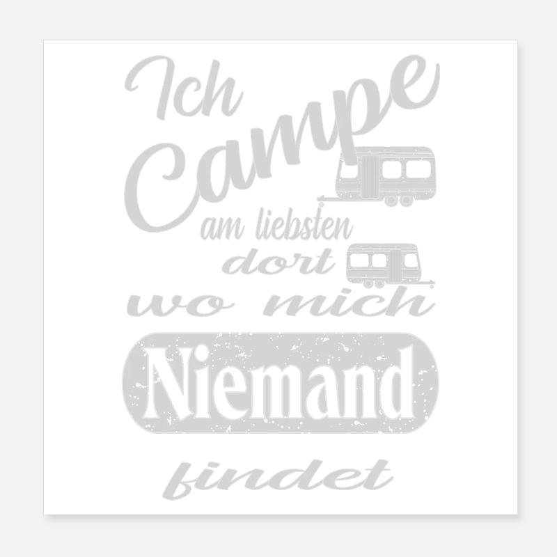 Camping Poster 20 x 20 cm